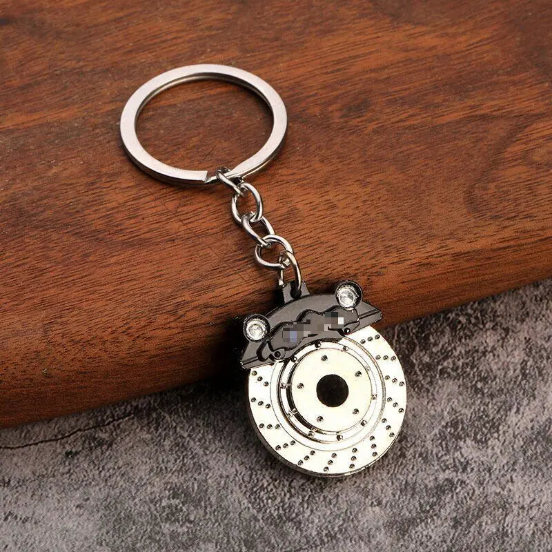 Gift Brake Disc Wheel Hub Caliper Metal Keychain Car Modification Waist Hanging Key Ring Chain Pendant