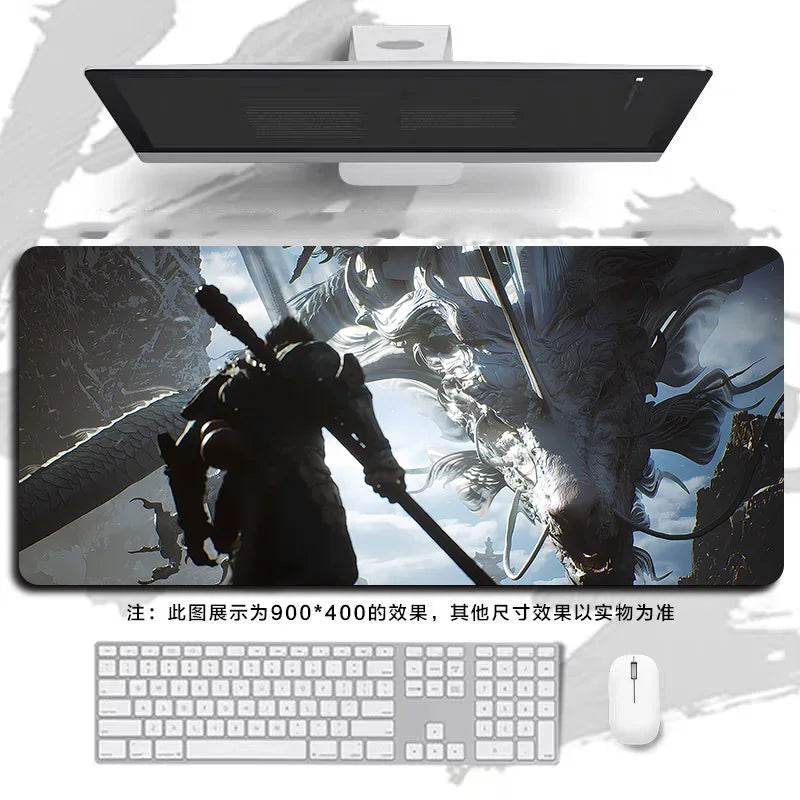 New Black Myth Wukong Heated Large Size Gaming Mouse Pad Wrist Rest Non-Slip Waterproof Cartoon Natural Rubber Radiation