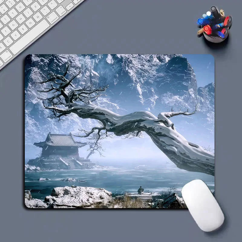 New Black Myth Wukong Heated Large Size Gaming Mouse Pad Wrist Rest Non-Slip Waterproof Cartoon Natural Rubber Radiation