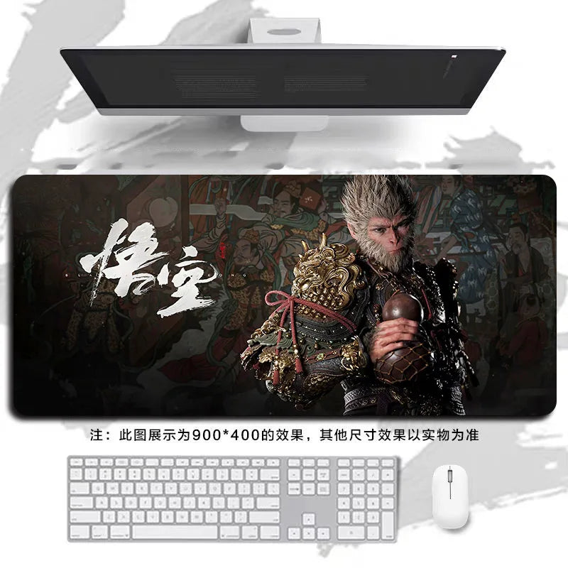 New Black Myth Wukong Heated Large Size Gaming Mouse Pad Wrist Rest Non-Slip Waterproof Cartoon Natural Rubber Radiation