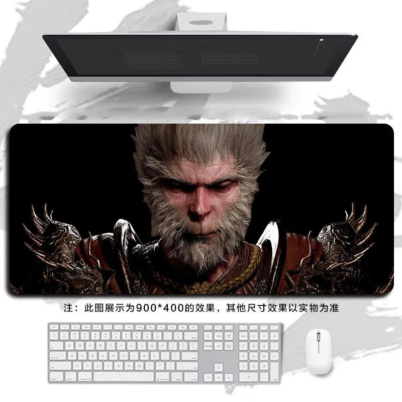 New Black Myth Wukong Heated Large Size Gaming Mouse Pad Wrist Rest Non-Slip Waterproof Cartoon Natural Rubber Radiation