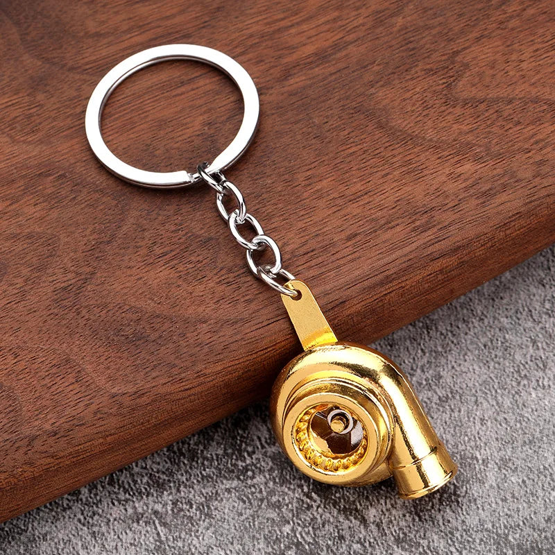 Creative Multicolor Turbo Chain Auto Part Key Ring Bearing Spinning Turbine Turbocharger Metal Keychains Car Parts Keyring