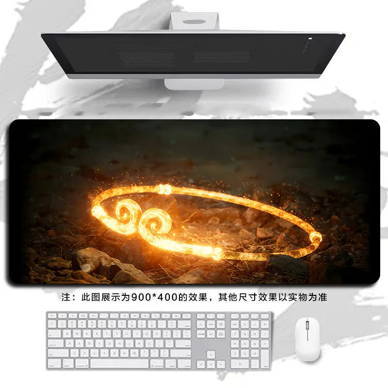 New Black Myth Wukong Heated Large Size Gaming Mouse Pad Wrist Rest Non-Slip Waterproof Cartoon Natural Rubber Radiation