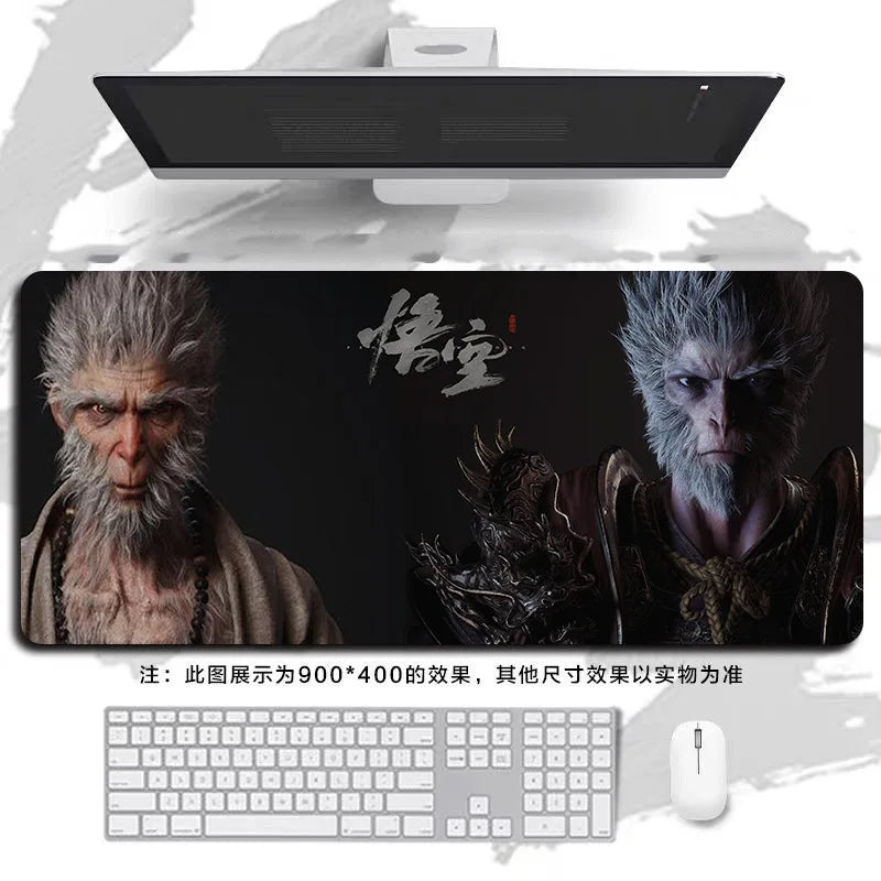 New Black Myth Wukong Heated Large Size Gaming Mouse Pad Wrist Rest Non-Slip Waterproof Cartoon Natural Rubber Radiation