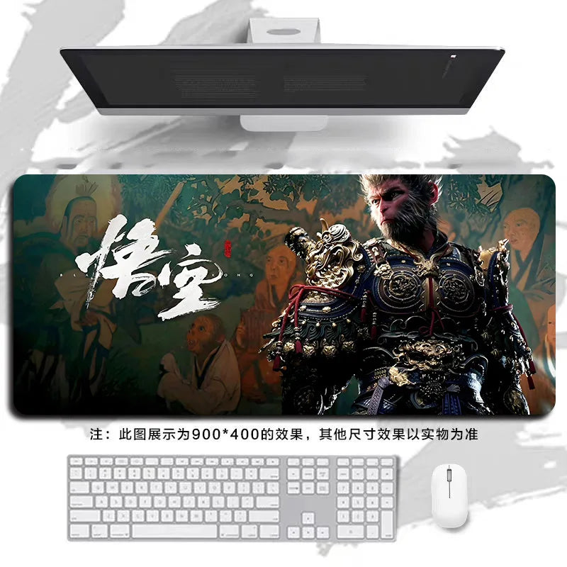 New Black Myth Wukong Heated Large Size Gaming Mouse Pad Wrist Rest Non-Slip Waterproof Cartoon Natural Rubber Radiation