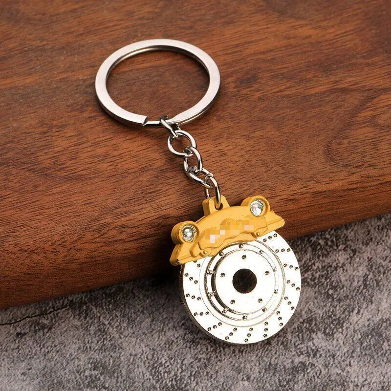 Gift Brake Disc Wheel Hub Caliper Metal Keychain Car Modification Waist Hanging Key Ring Chain Pendant