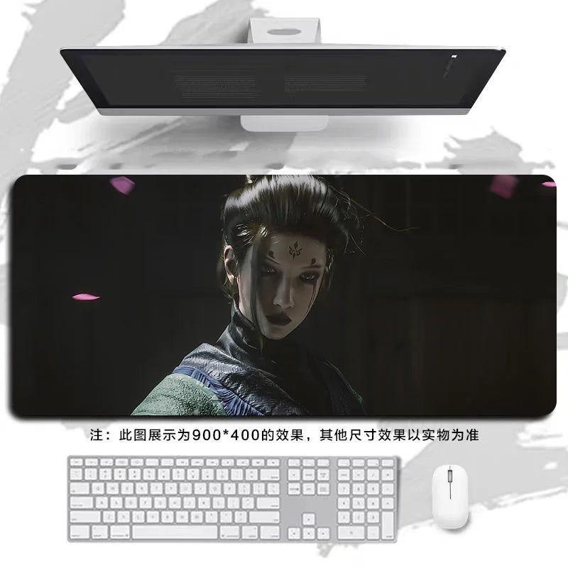 New Black Myth Wukong Heated Large Size Gaming Mouse Pad Wrist Rest Non-Slip Waterproof Cartoon Natural Rubber Radiation