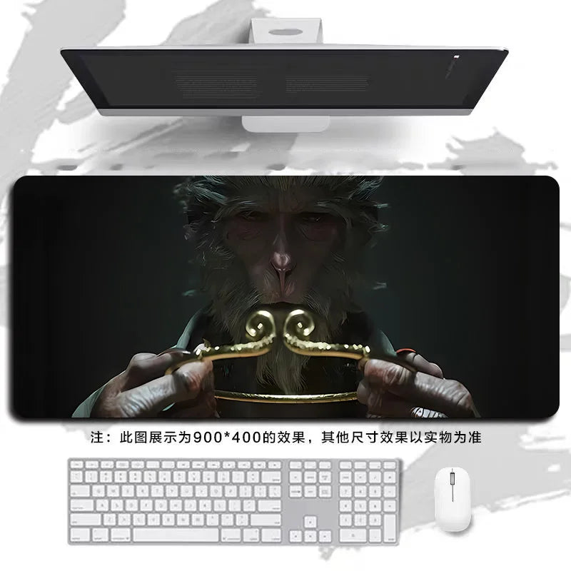 New Black Myth Wukong Heated Large Size Gaming Mouse Pad Wrist Rest Non-Slip Waterproof Cartoon Natural Rubber Radiation