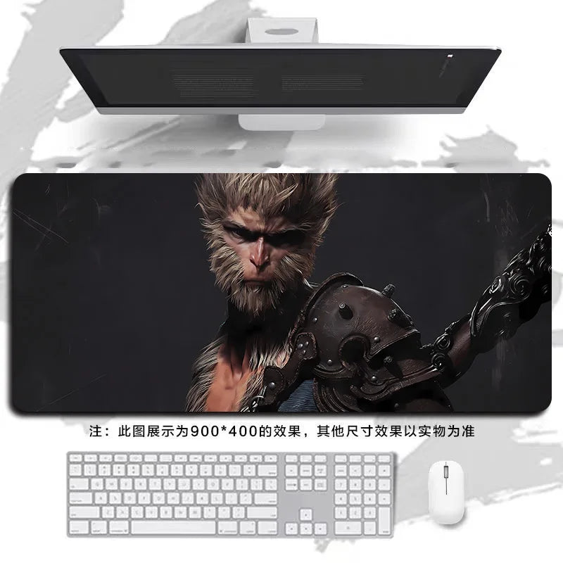New Black Myth Wukong Heated Large Size Gaming Mouse Pad Wrist Rest Non-Slip Waterproof Cartoon Natural Rubber Radiation