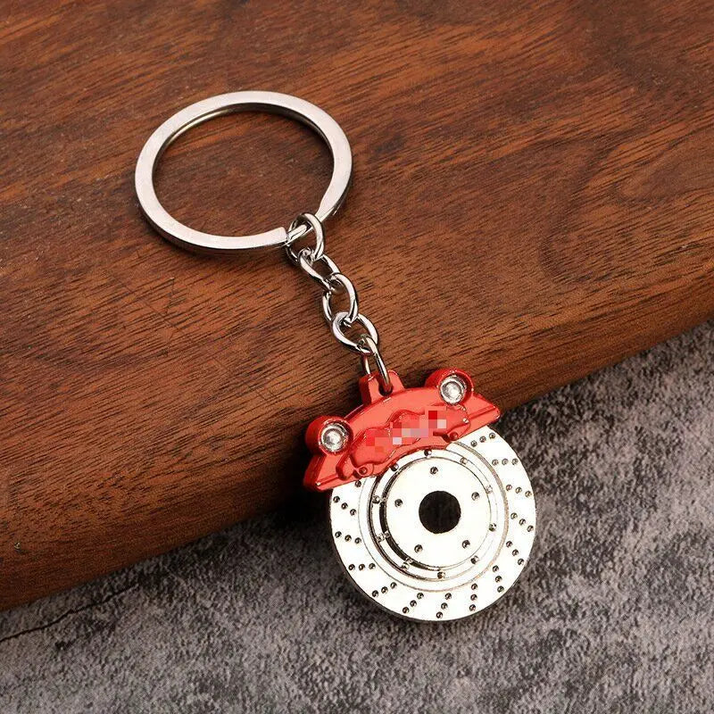 Gift Brake Disc Wheel Hub Caliper Metal Keychain Car Modification Waist Hanging Key Ring Chain Pendant