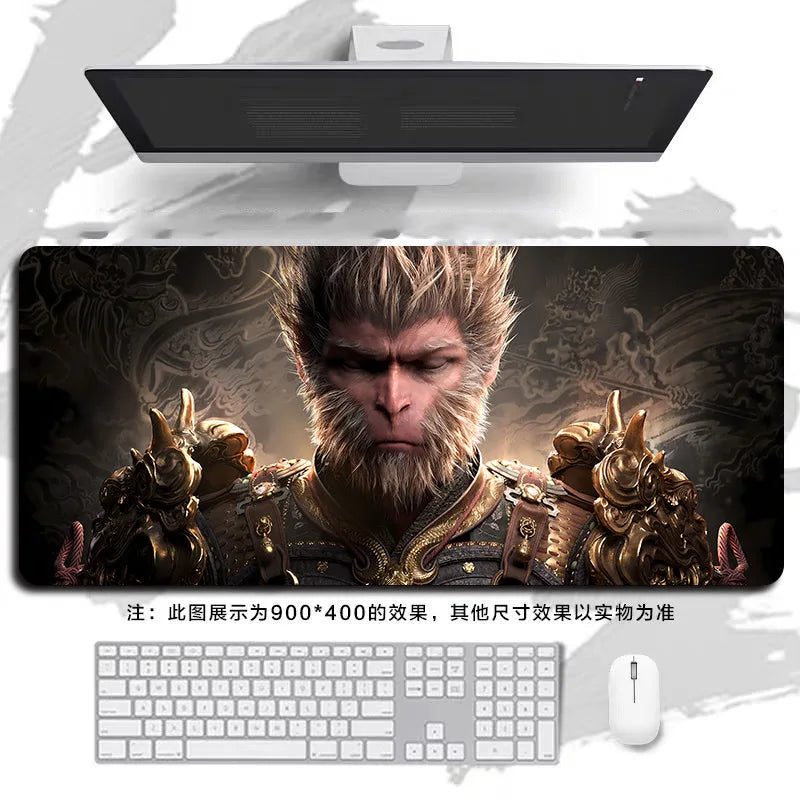 New Black Myth Wukong Heated Large Size Gaming Mouse Pad Wrist Rest Non-Slip Waterproof Cartoon Natural Rubber Radiation