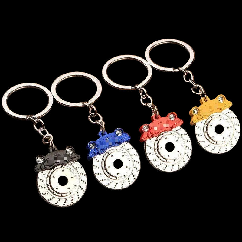Gift Brake Disc Wheel Hub Caliper Metal Keychain Car Modification Waist Hanging Key Ring Chain Pendant