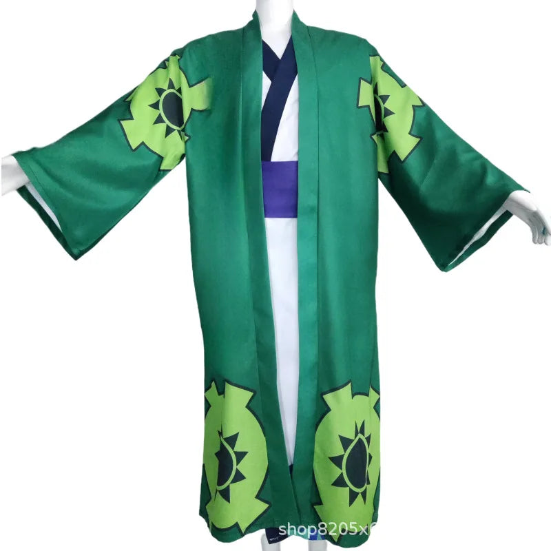 Fantasia Wano Country Roronoa Of Zoro Cosplay Kimono Anime Pirate Disfraz Costume Men Male Halloween Carnival Party Clothes