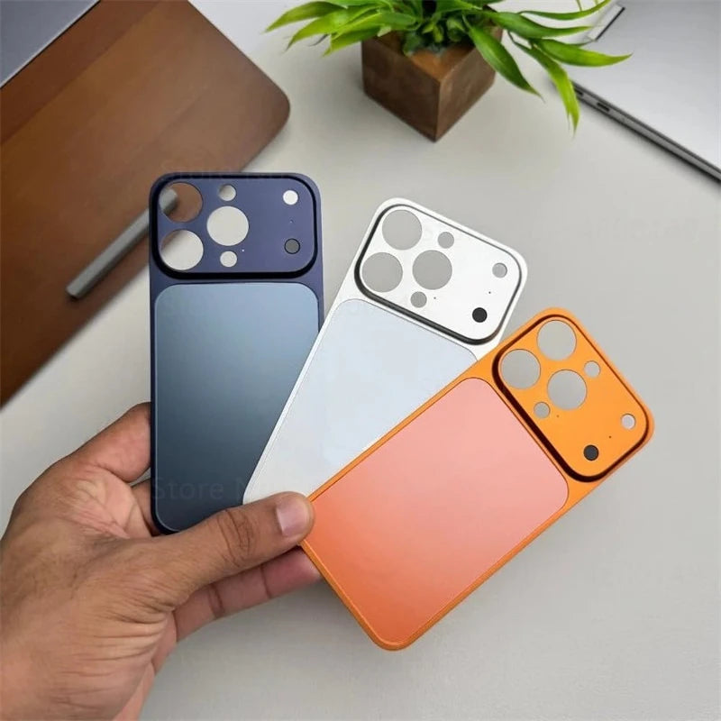 Change To 17Pro Max Metal Back Plate Screen Protector for IPhone 16 15 14 13 Pro Max 16Pro 15Pro Film Converter Sticker Cover