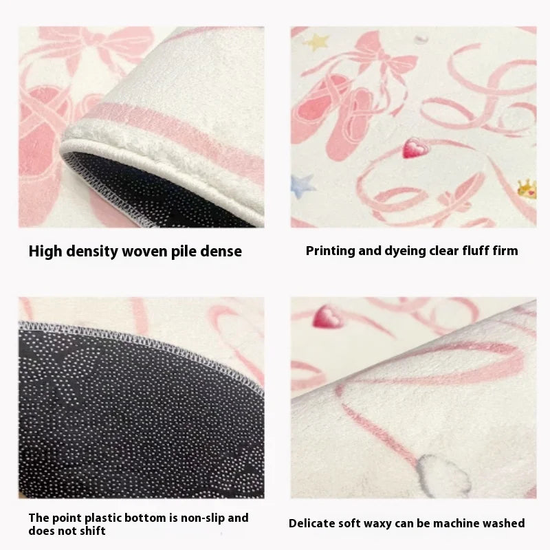 Piggy Bank Design Faux Cashmere Rug Anti-Slip