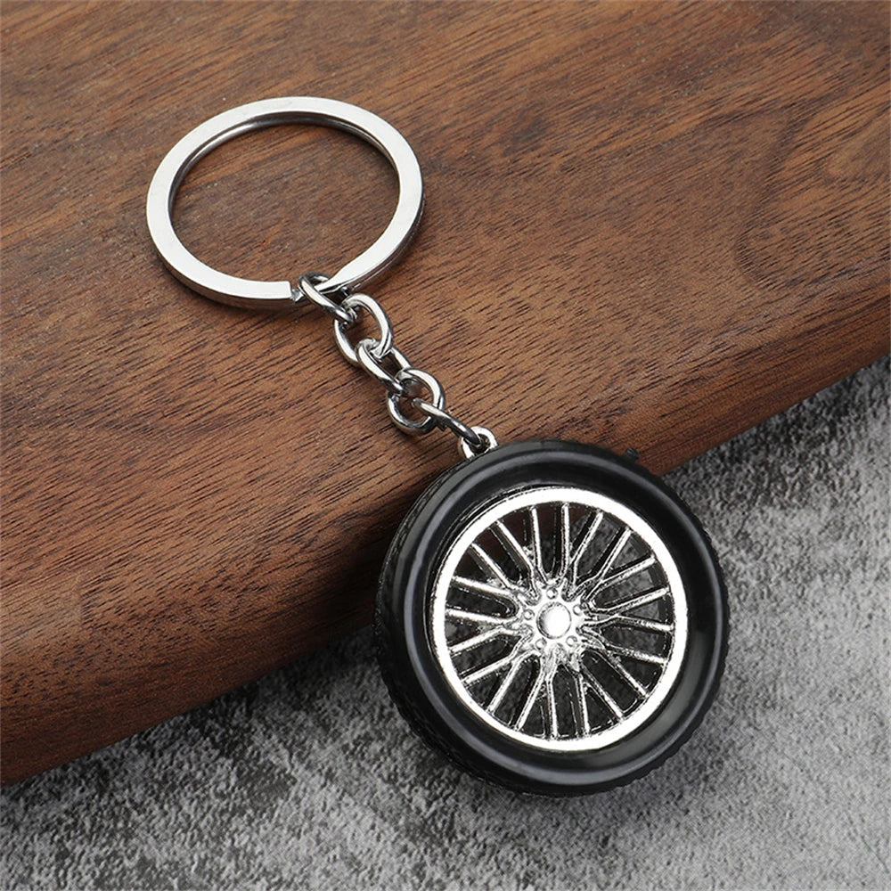 Creative Speed Gearbox Keychain Gear Head Pendant Keyring for Car Key Turbo Hub Brake Disc Charms Shock Absorber Keys Holder