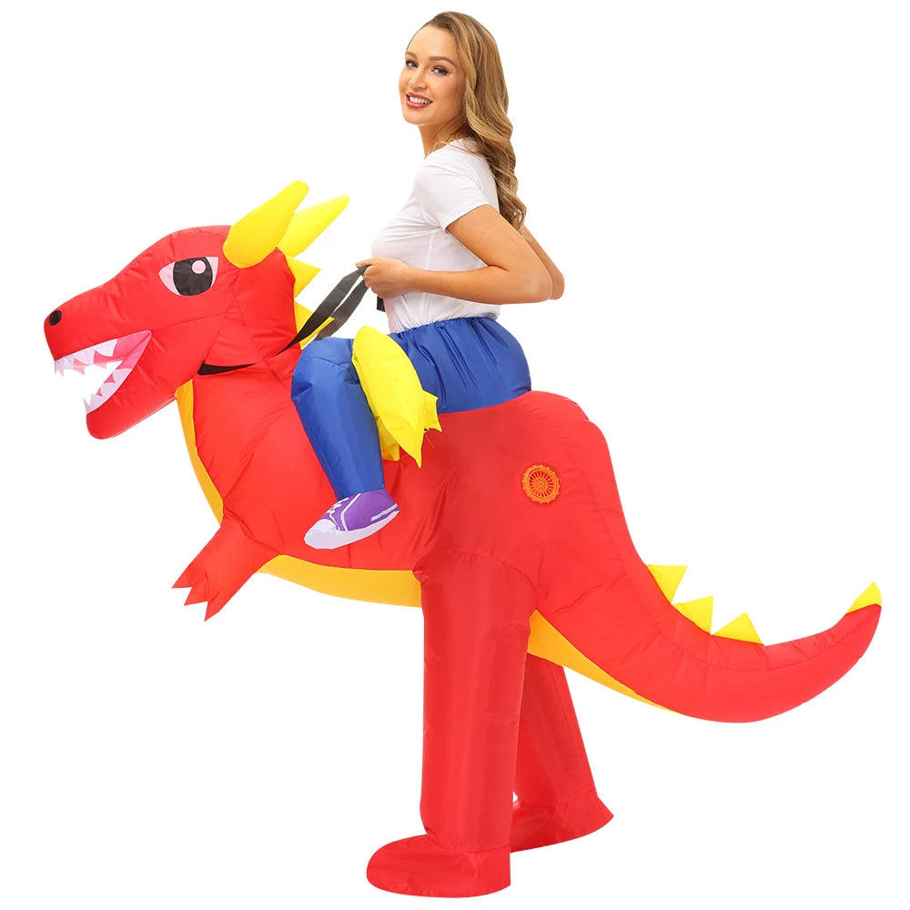 Purim Anime Fancy Mascot Dinosaur Inflatable Costume Christmas Halloween Cosplay Costumes Dress T-rex Suit for Adult Man Woman