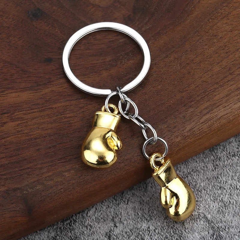 Unique Boxing Gloves Key Chain Simulation Fitness Equipment Pendant Personalized Keyring for Men Women Couple Car Keys Pendant