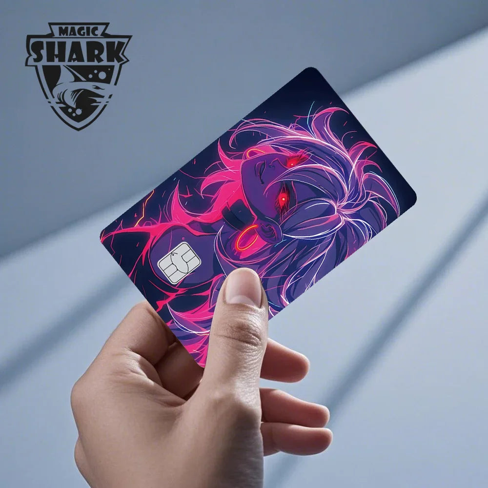Magic Shark Anime Goku Vegeta Trunks Laser Holographic Shinny Skin Cover Sticker Film for Debit Credit Card