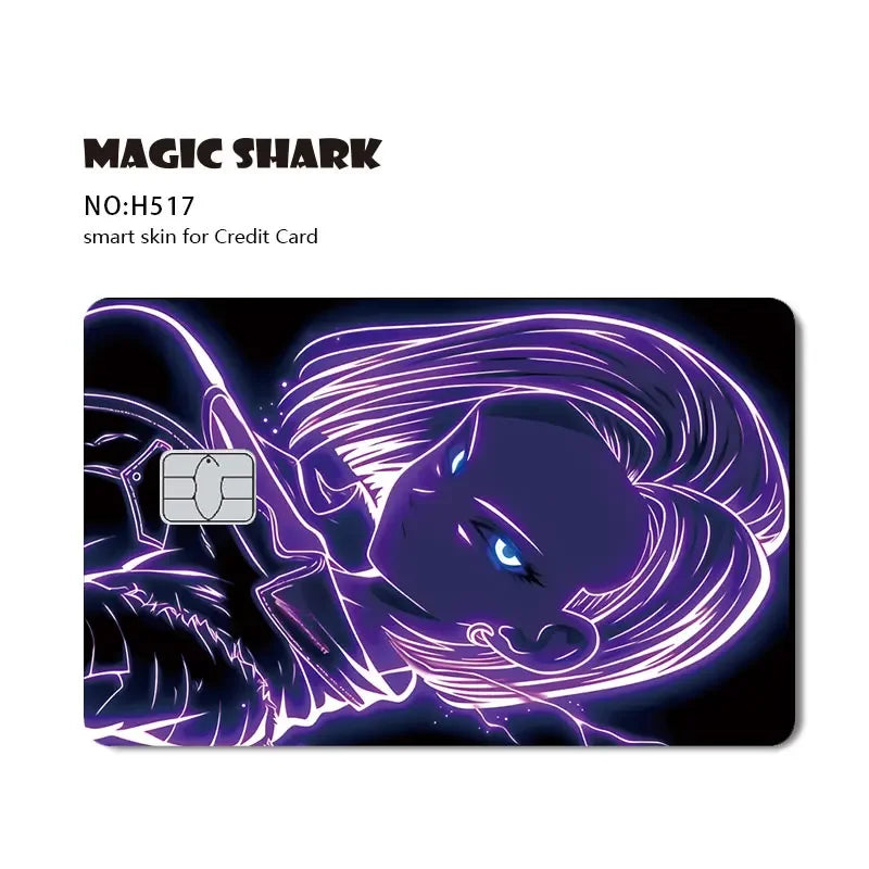 Magic Shark Anime Goku Vegeta Trunks Laser Holographic Shinny Skin Cover Sticker Film for Debit Credit Card