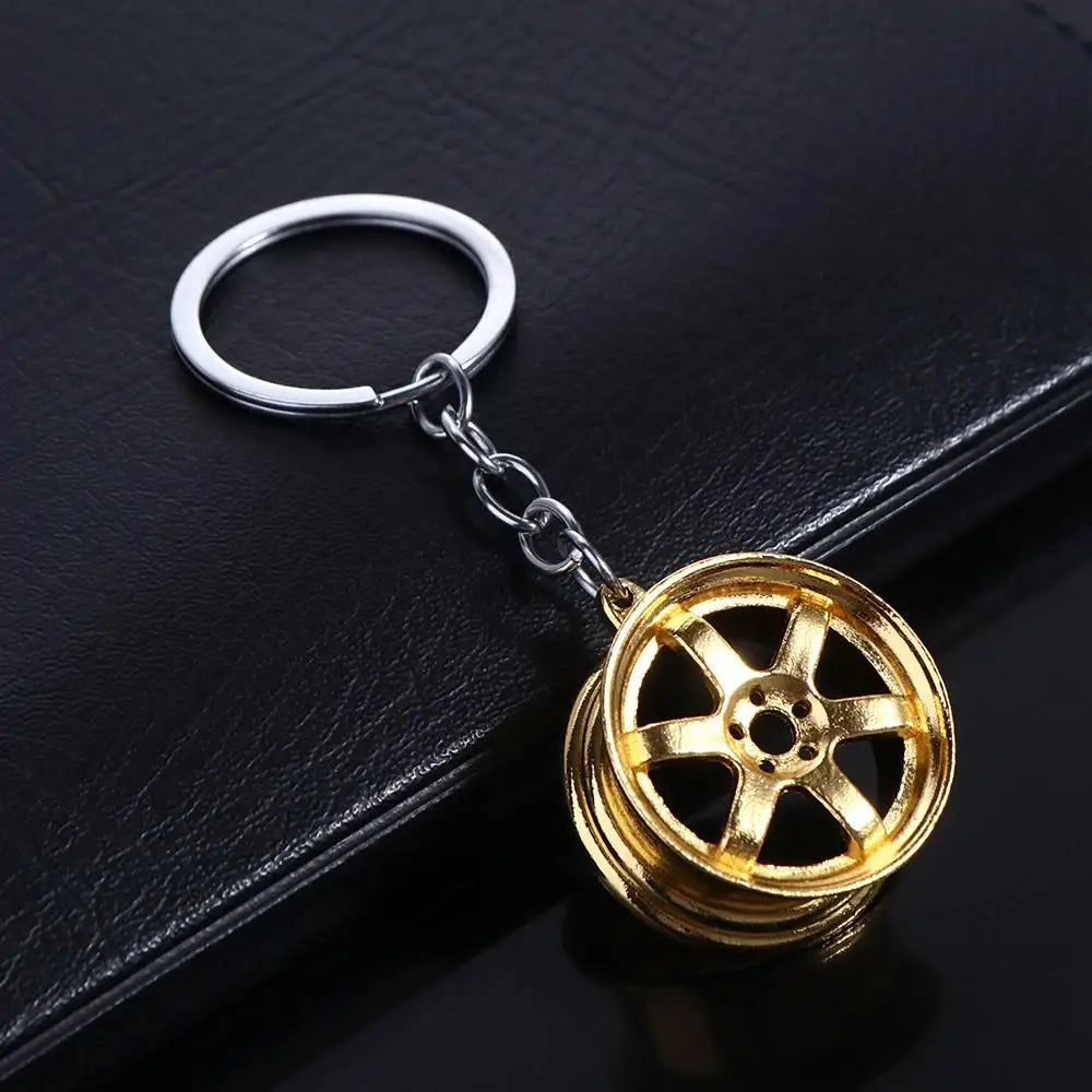 Creative Alloy Car Wheel Keychain Wheel Hub Mini Tire Rim Key Holder Keyring INS All-match