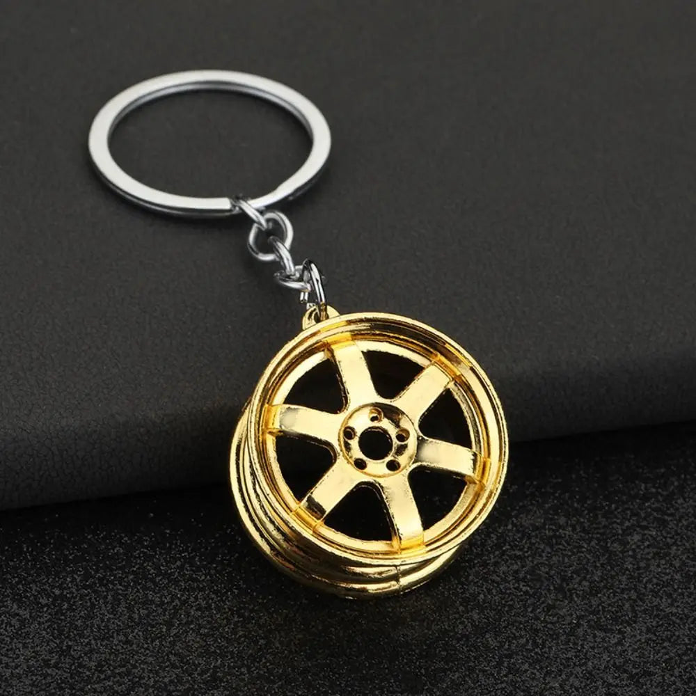 Creative Alloy Car Wheel Keychain Wheel Hub Mini Tire Rim Key Holder Keyring INS All-match