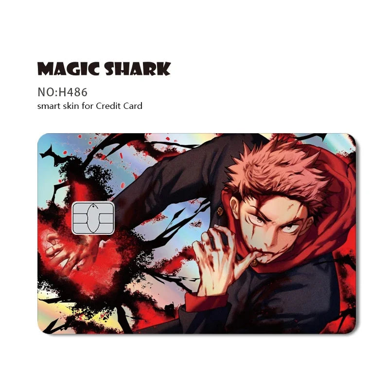100% New Anime Jujutsu Kaisens Gojo Holographic Laser Shinny Front Credit Debit Bank Card Sticker Film Skin Cover