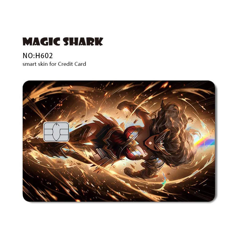 Magic Shark Heros Bat-mans Super-mans Knight Holographic Shinny Film Sticker Cover Skin for Debit Credit Card