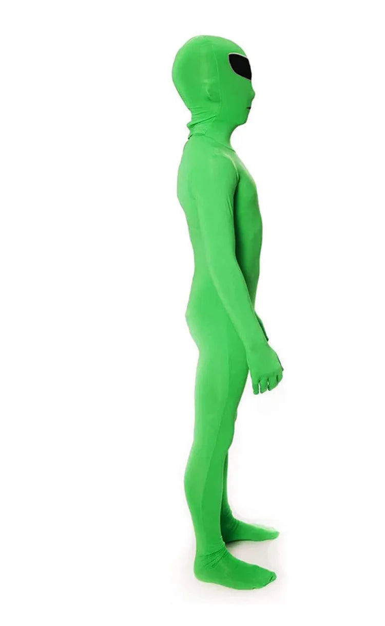 Adult ET Alien Cosplay Costume Zentai Jumpsuits Halloween Carnival Masquerade Bodysuit Suit Green ET Alien Mascot