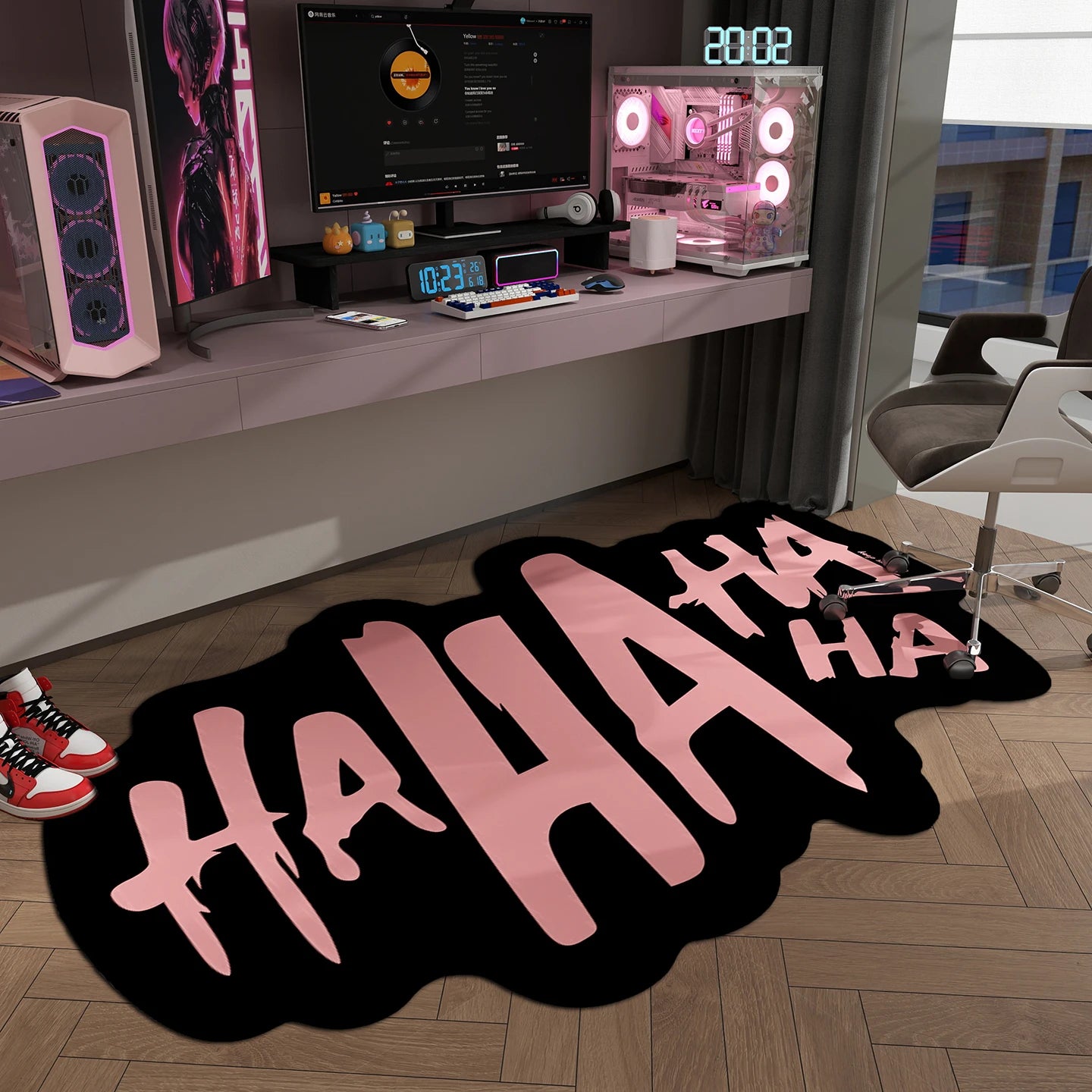 Haha Rugs for Bedroom Irregular Shapes Floor Mat Anti-slip Lounge Rug