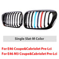 HIGH QUALITY Single Slat Grill Kidney Carbon Chrome Grille For 3 Series E46 2-Door 1998-2002 Pre-Facelift & 2000-2007 E46 M3 Coupe Cabriolet