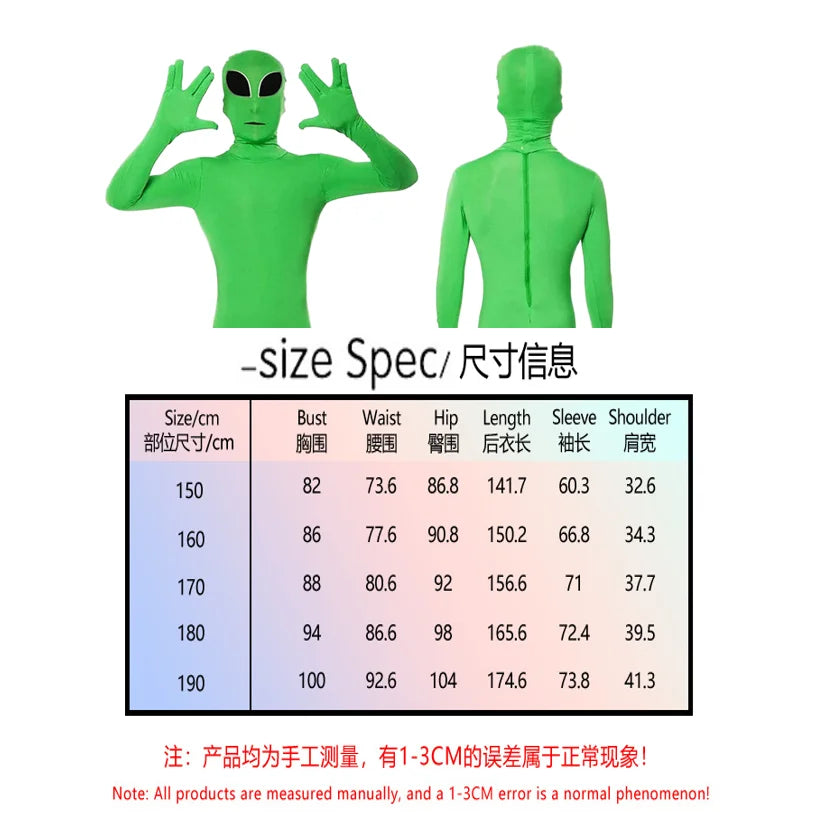 Adult ET Alien Cosplay Costume Zentai Jumpsuits Halloween Carnival Masquerade Bodysuit Suit Green ET Alien Mascot