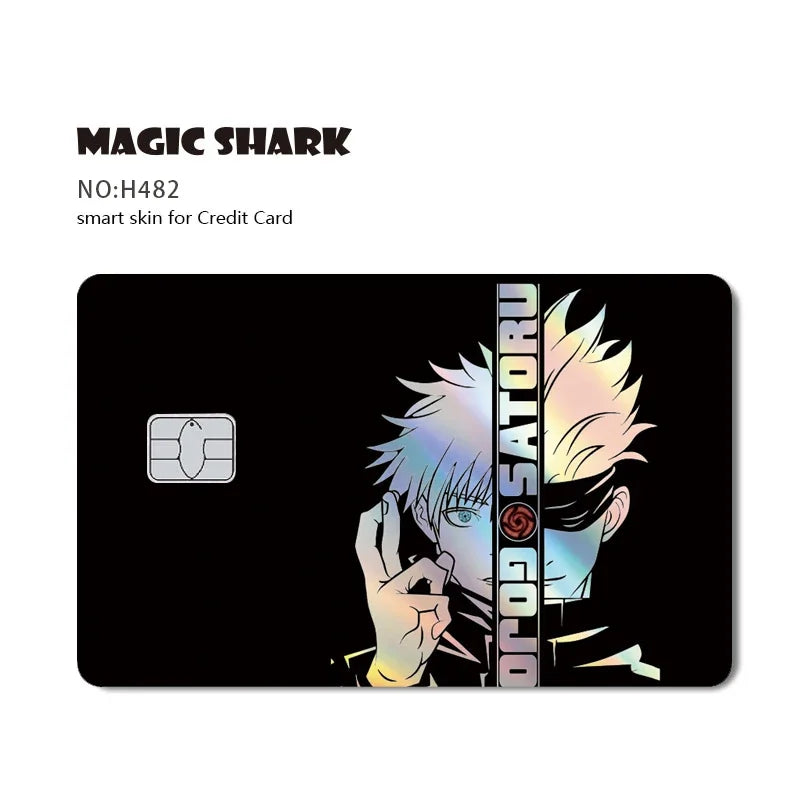 100% New Anime Jujutsu Kaisens Gojo Holographic Laser Shinny Front Credit Debit Bank Card Sticker Film Skin Cover