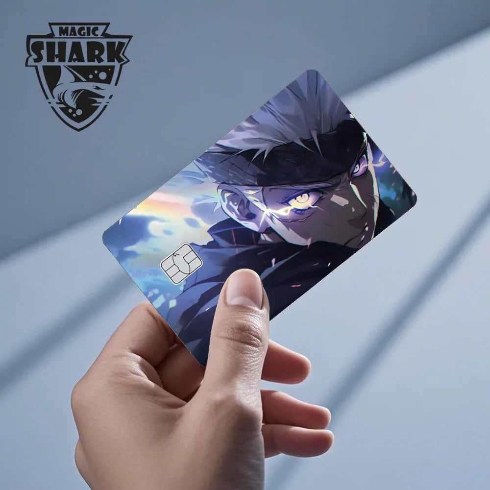 100% New Anime Jujutsu Kaisens Gojo Holographic Laser Shinny Front Credit Debit Bank Card Sticker Film Skin Cover