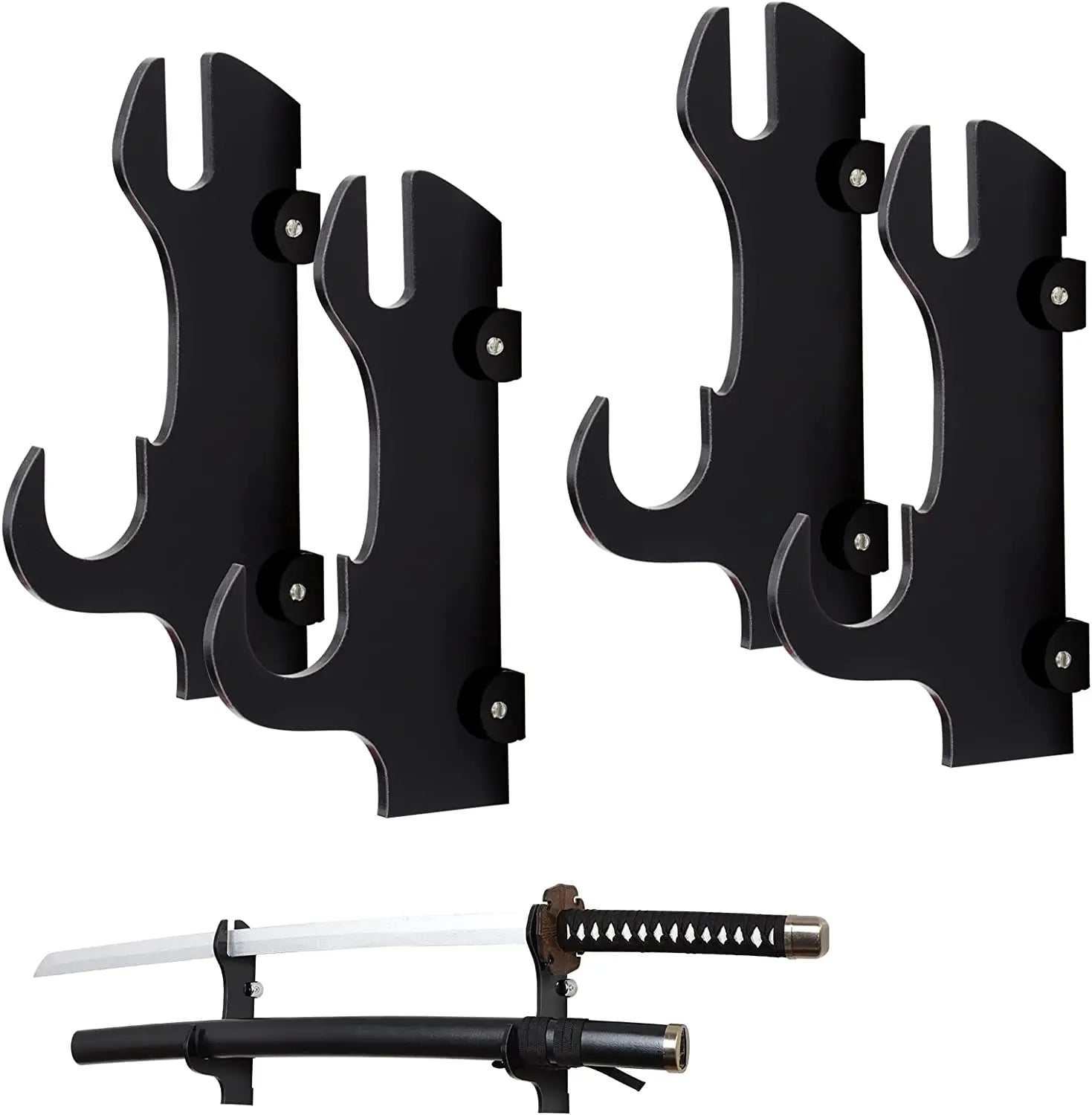 2PCS Acrylic Wall Mount Samurai Sword Stand Holder Rack for Displaying Lightsabers Knives Samurai Sabres Chinese Swords-Staff