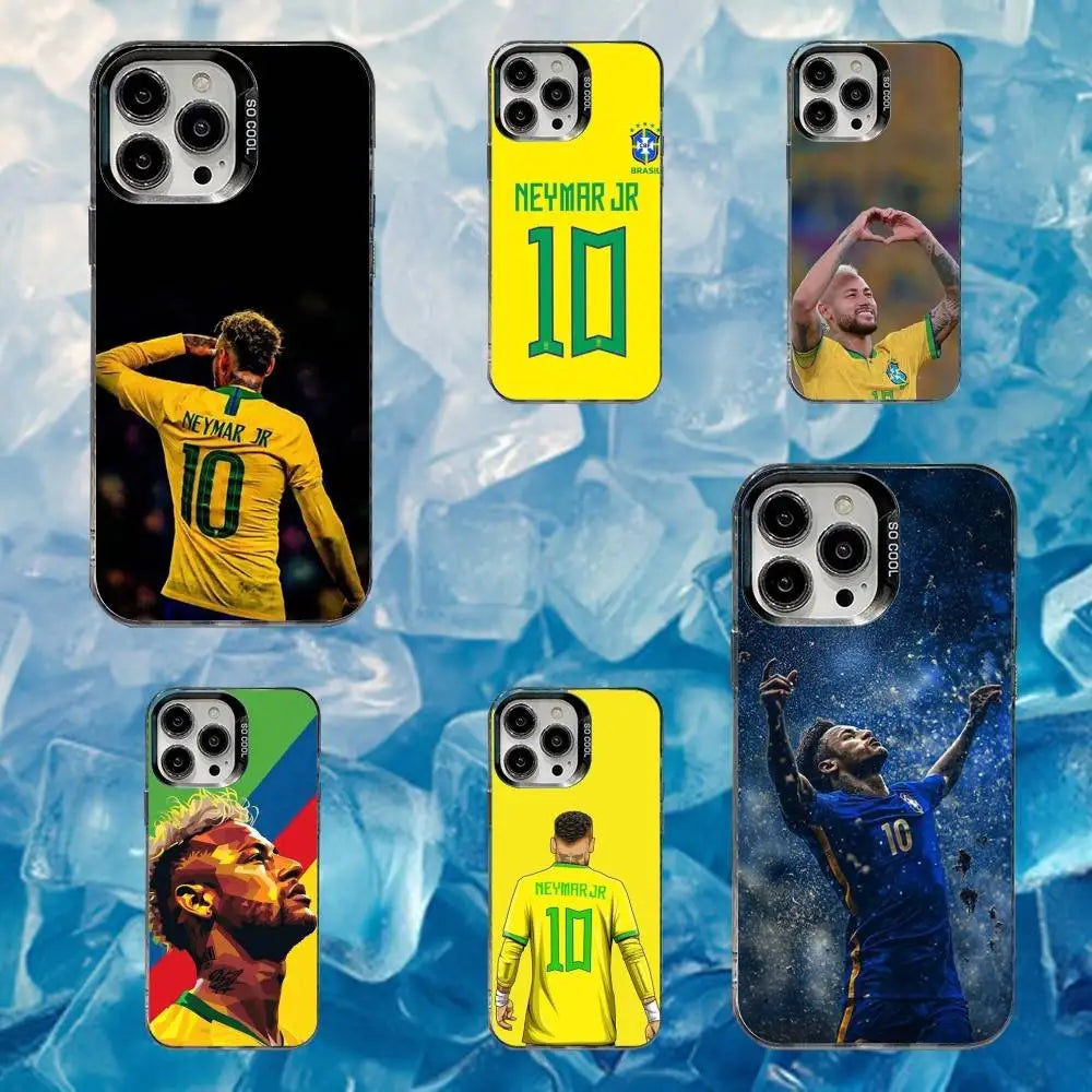 Football For N-NeYmAr 10 Phone Case For iPhone 16,15,14,13,12,11,Mini,Pro,SE,MAX White Matte Shockproof Cover