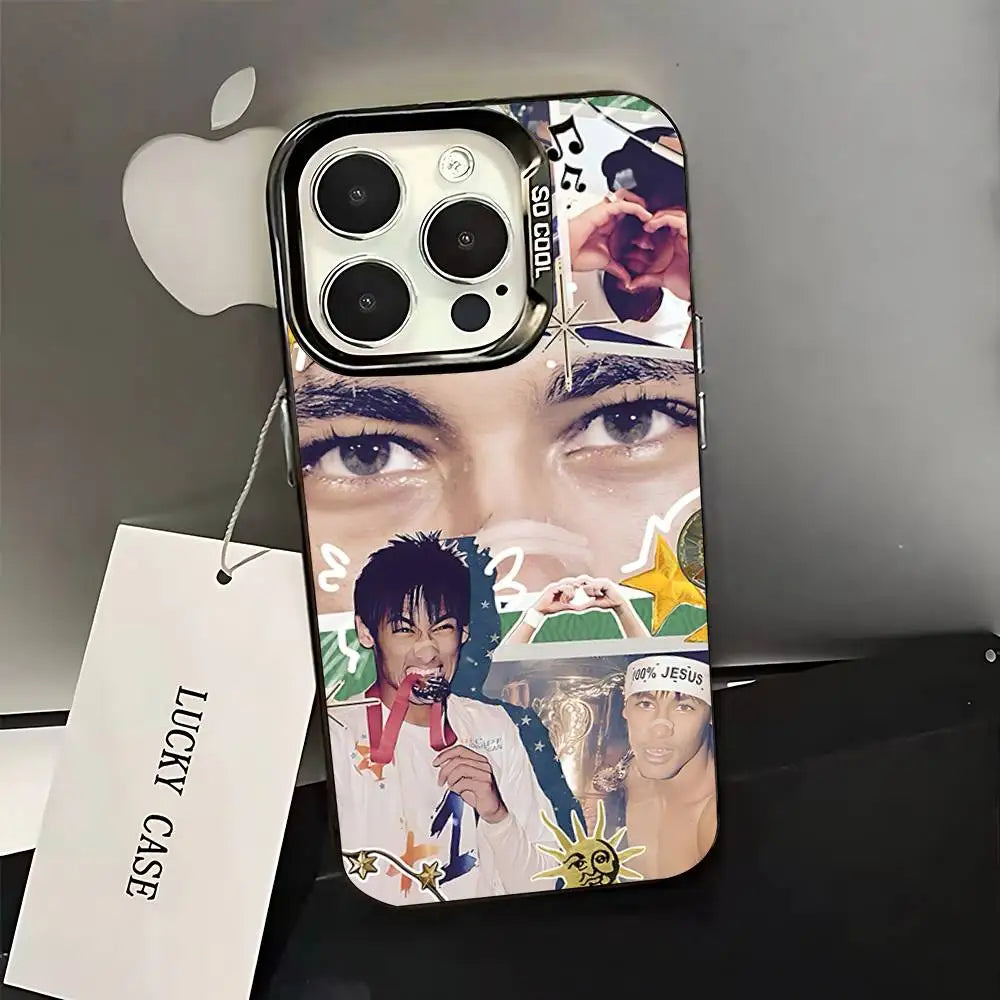 Football 10 For N-NeYmAr Phone Case For iPhone 16,15,14,13,12,11,Pro,XS,Max,Plus,Mini,SE Black Candy Matte Shockproof Cover