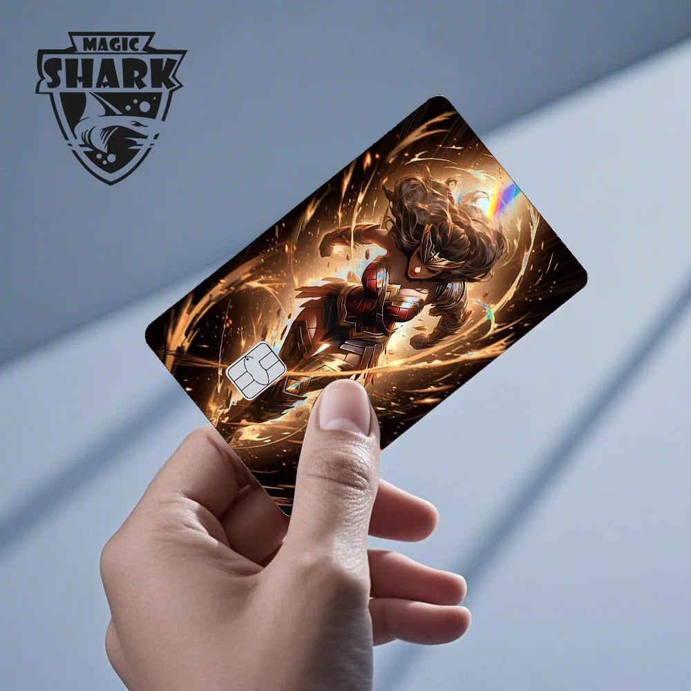 Magic Shark Heros Bat-mans Super-mans Knight Holographic Shinny Film Sticker Cover Skin for Debit Credit Card