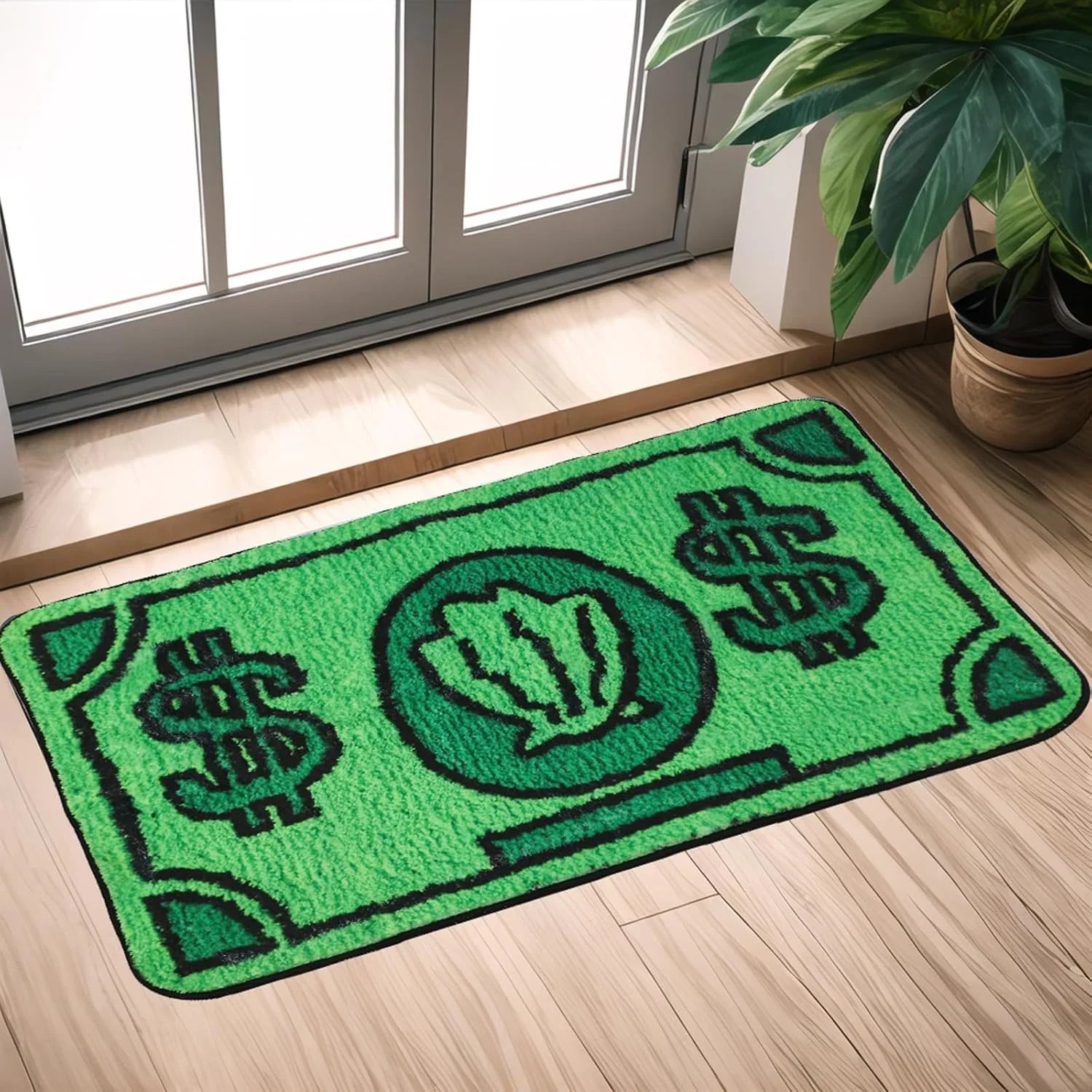 Cartoon Money Rugs Waterproof Floor Mat Fluff Carpet Non-slip DoorMat Halloween Decor Banknote Rug for Bathroom Hallway Balcony