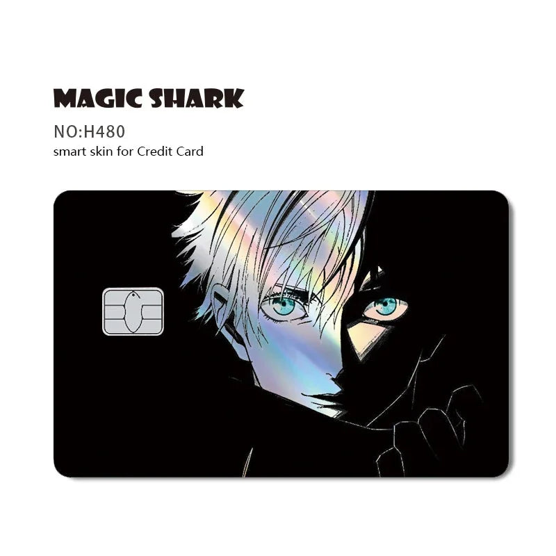 100% New Anime Jujutsu Kaisens Gojo Holographic Laser Shinny Front Credit Debit Bank Card Sticker Film Skin Cover