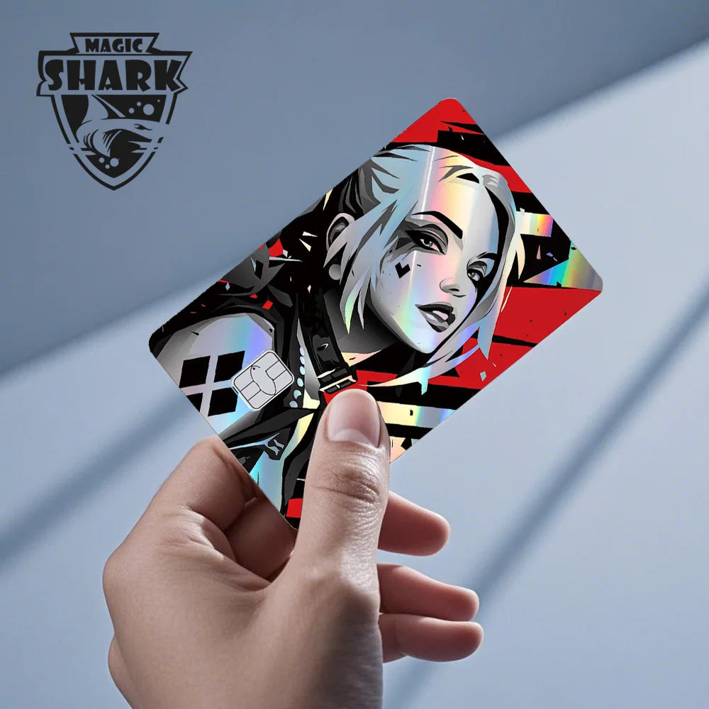 Magic Shark Heros Bat-mans Super-mans Knight Holographic Shinny Film Sticker Cover Skin for Debit Credit Card