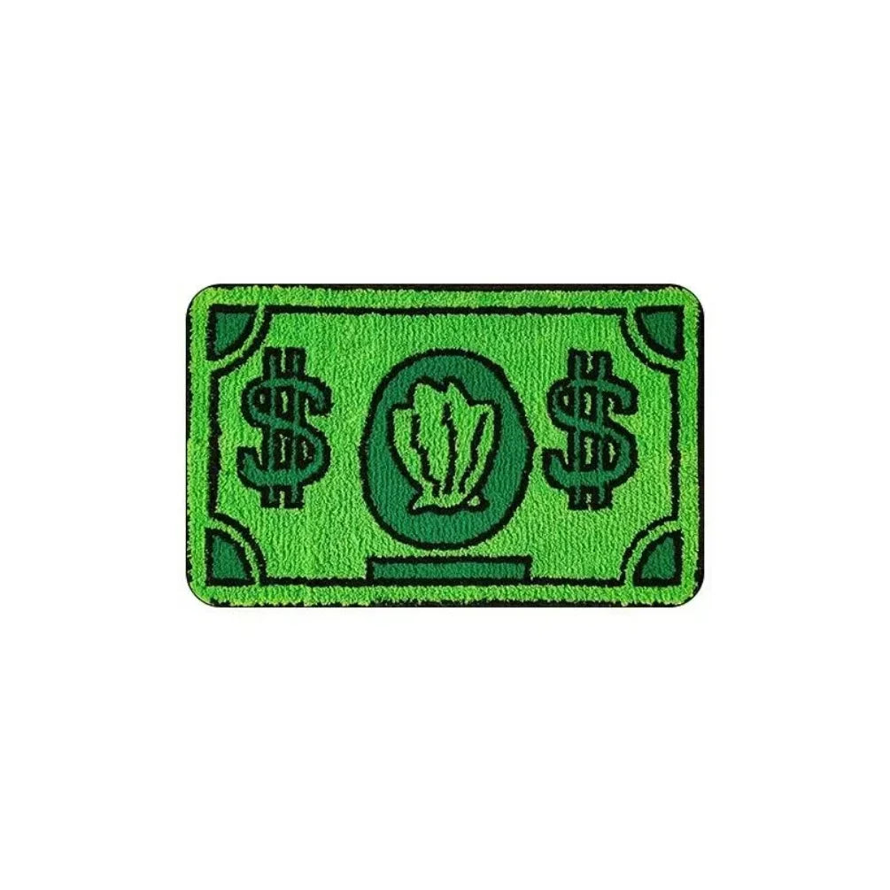 Cartoon Money Rugs Waterproof Floor Mat Fluff Carpet Non-slip DoorMat Halloween Decor Banknote Rug for Bathroom Hallway Balcony