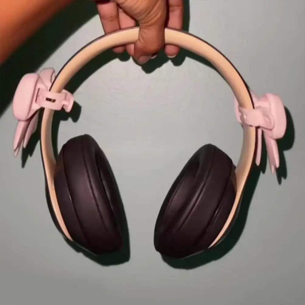 1pair 3D Cute Bow Headphone Decor Bow Earphone Protect Accessories Universal Over Ear Decoration for Styling Photo Shoot Tools