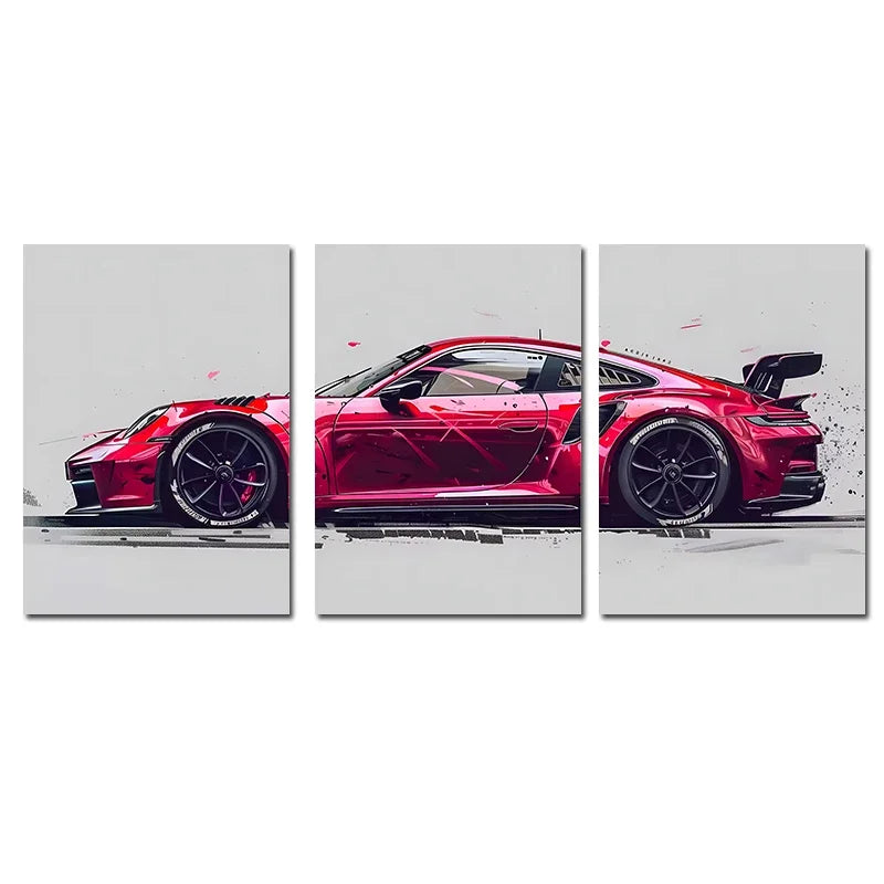 3Pcs Supercar Posters Sports Cars Print Famous Cars Canvas Painting Car Wall Art for Boys Room Home Decoration Birtday Gift