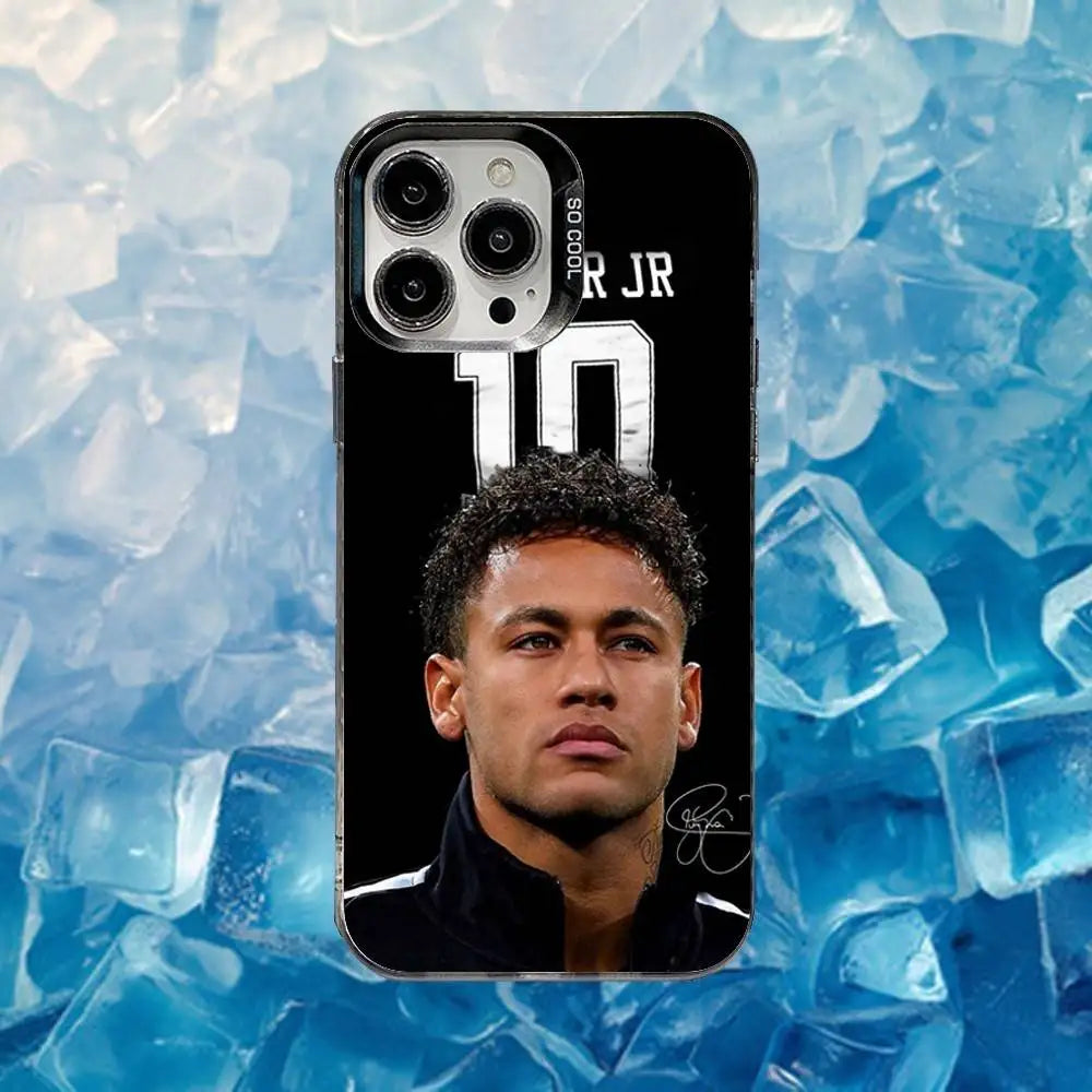 Football For N-NeYmAr 10 Phone Case For iPhone 16,15,14,13,12,11,Mini,Pro,SE,MAX White Matte Shockproof Cover