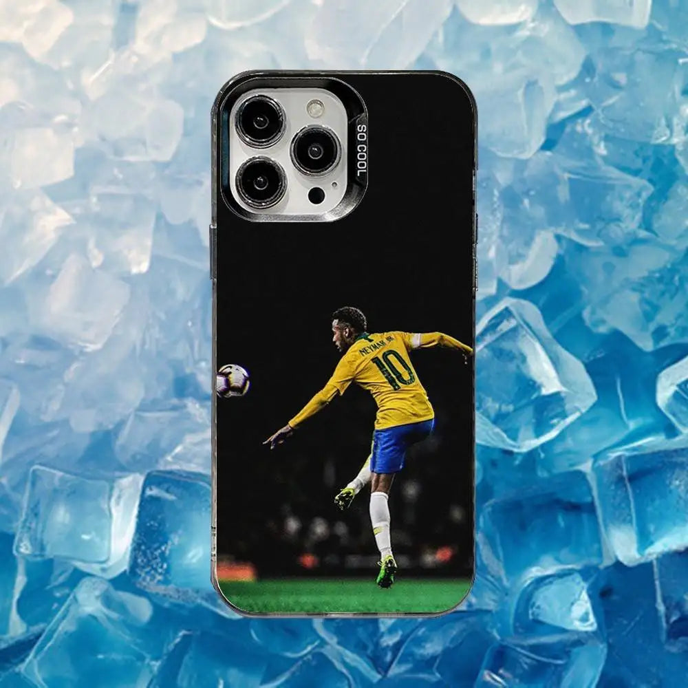 Football For N-NeYmAr 10 Phone Case For iPhone 16,15,14,13,12,11,Mini,Pro,SE,MAX White Matte Shockproof Cover