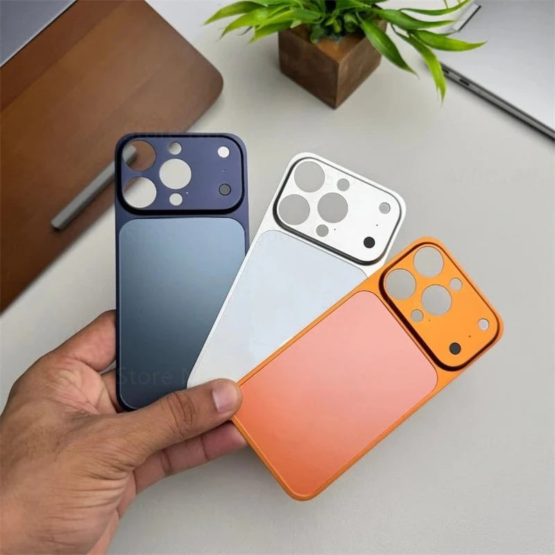 Change To 17Pro Max Metal Back Plate Screen Protector for IPhone 16 15 14 13 Pro Max 16Pro 15Pro Film Converter Sticker Cover