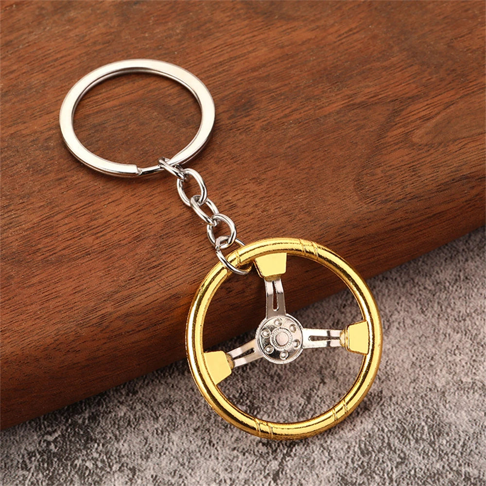 Creative Speed Gearbox Keychain Gear Head Pendant Keyring for Car Key Turbo Hub Brake Disc Charms Shock Absorber Keys Holder