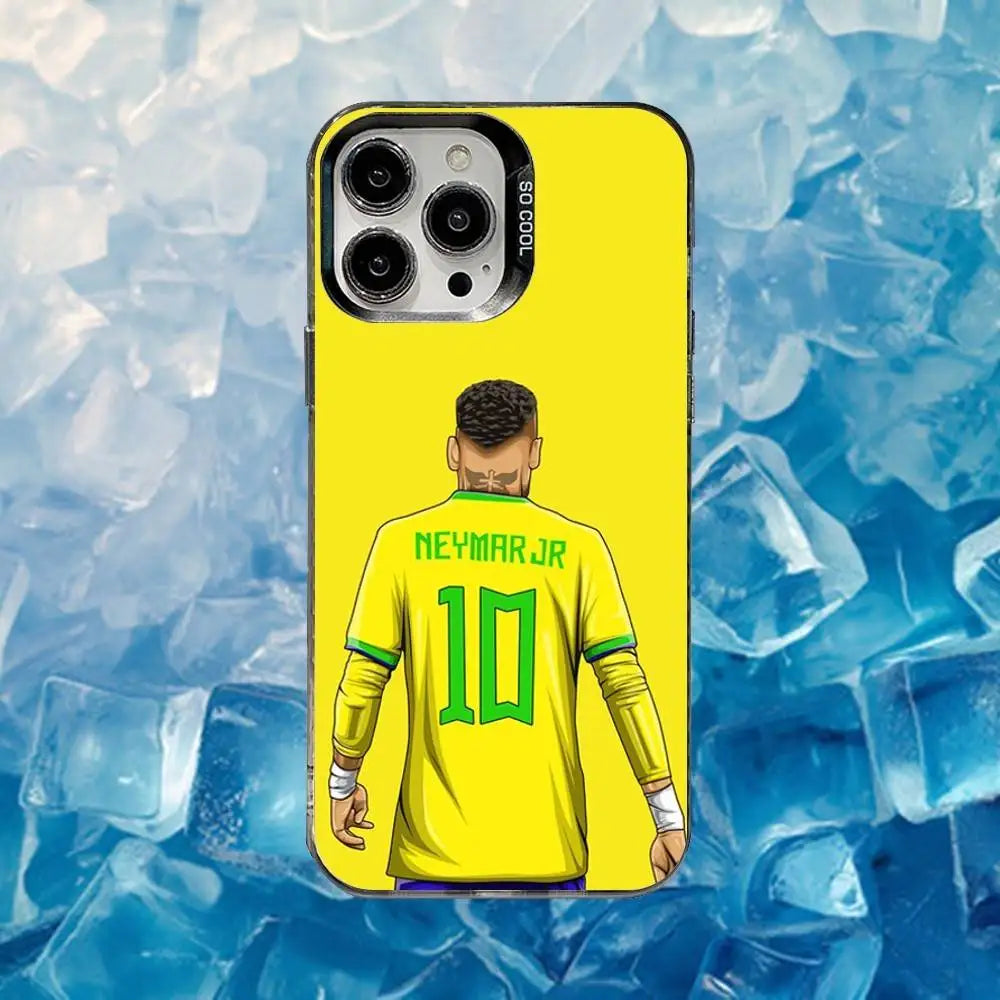 Football For N-NeYmAr 10 Phone Case For iPhone 16,15,14,13,12,11,Mini,Pro,SE,MAX White Matte Shockproof Cover