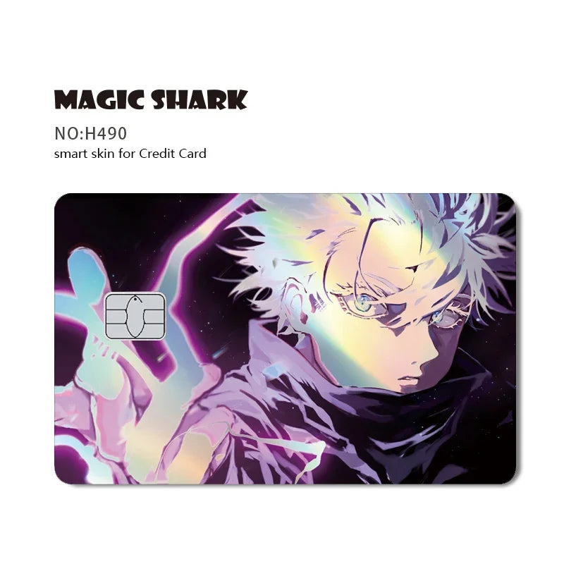 100% New Anime Jujutsu Kaisens Gojo Holographic Laser Shinny Front Credit Debit Bank Card Sticker Film Skin Cover